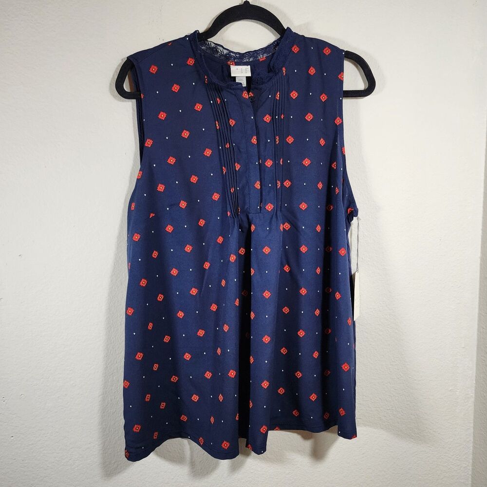 a new day Navy Blue Tank Top Women's Size XXL